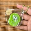 Simulated Fruit Squeeze Toy with Ball Chain Bag Slow Rising Orange Pineapple Banana Blue Berry Pinch Sensory Toy Anxiety Relief Fidget Toy