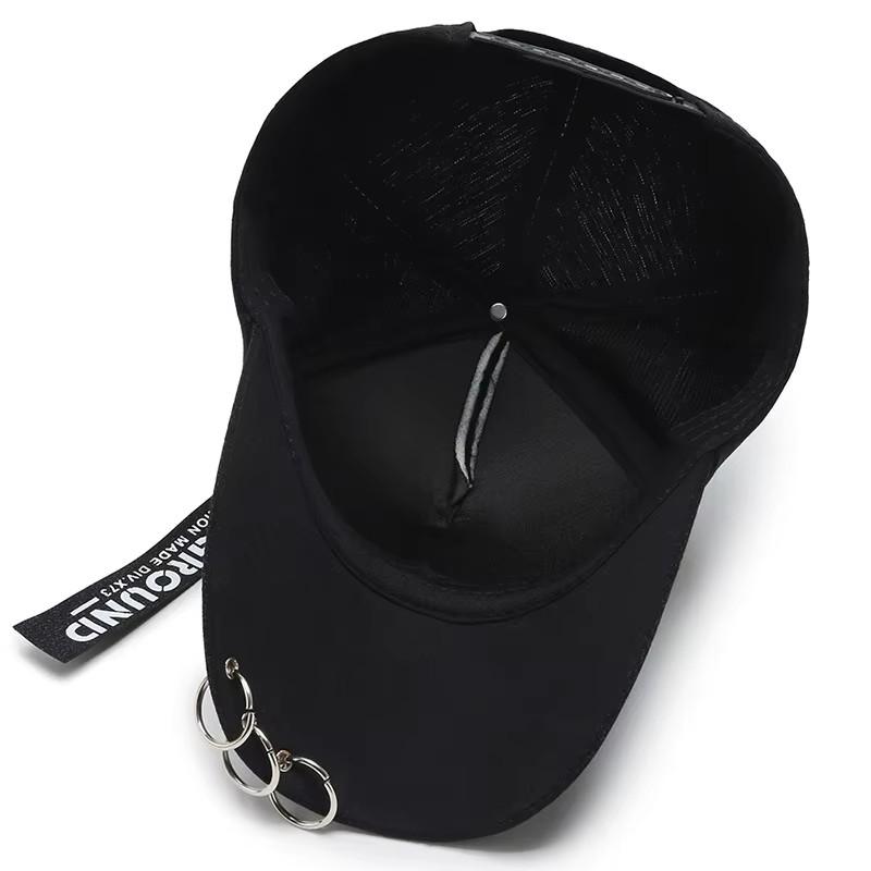 Baseball Cap Hat Iron Ring Spring Summer Autumn Punk Hip Hop Rock Adjustable Unisex Men Women Outdoor Casual Cotton Snapback