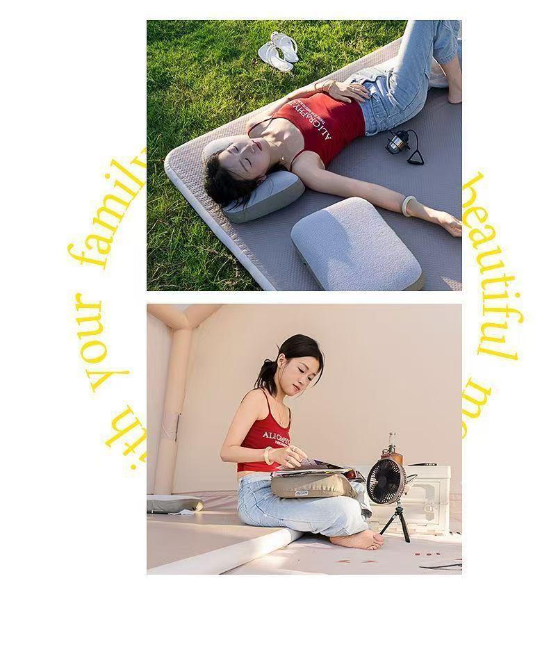Automatic Inflatable Double Camping Mattress with Spring Coil