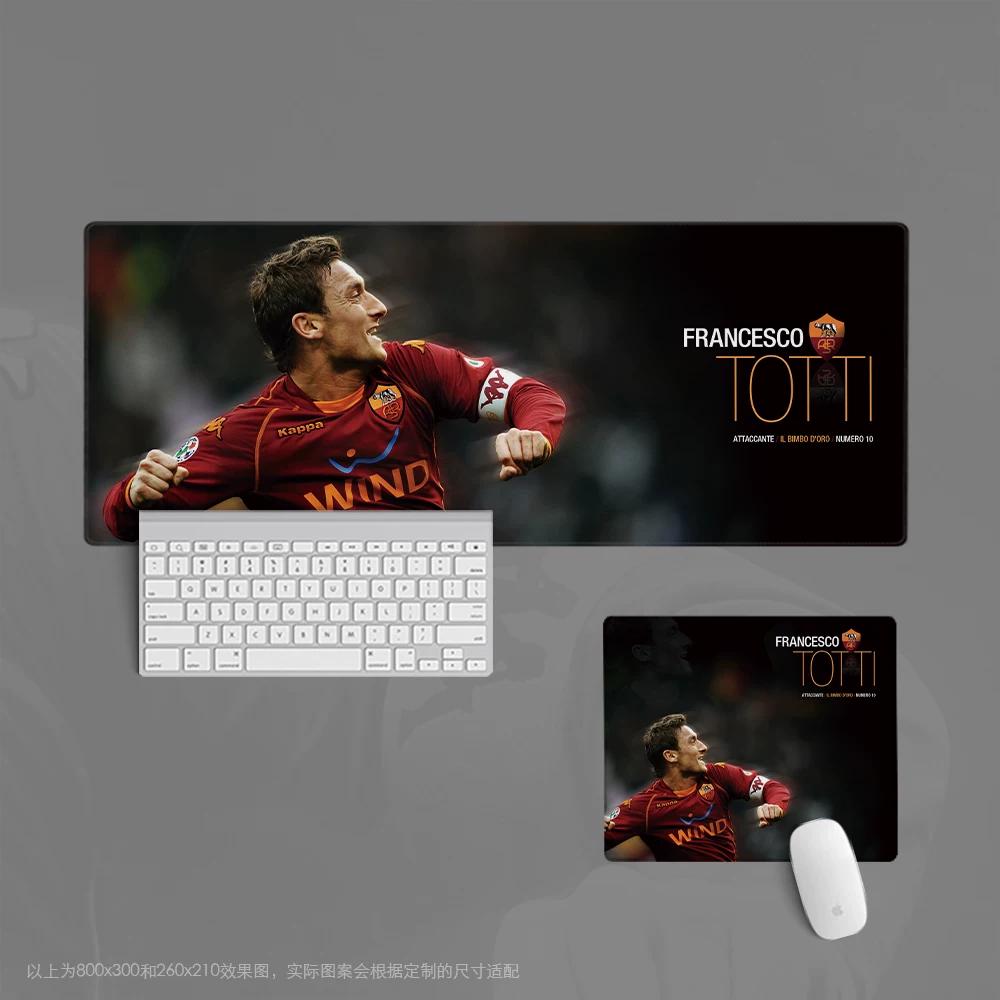 New Creative Extra Large Leather Non-slip Stain Resistant Mouse Pad Office Keyboard Table Football Fan Supplies Student Gift Roma Totti Periphery