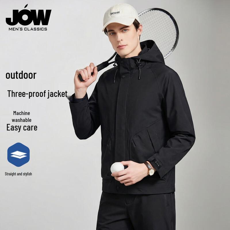 JOW Men's Outdoor Hooded Windproof Jacket
