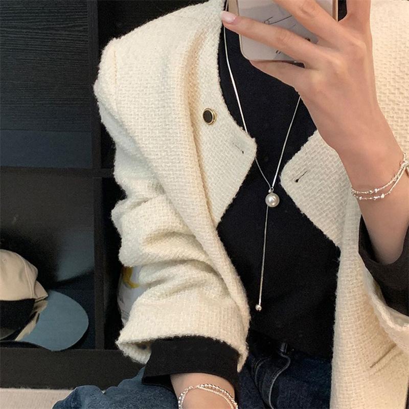 Moda Cor Longa Franja Puxar Pérola Pingente Colares Para Mulheres Simples Ajustável Clavícula Cadeia Gargantilha Joia Presente