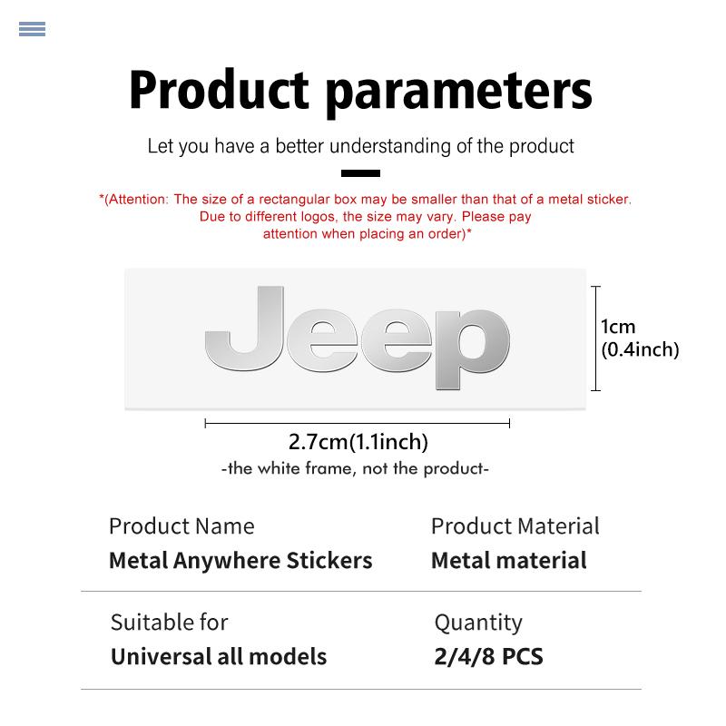 Universal Car Metal Logo Stickers Auto Emblem Decals Styling For Jeep Compass Renegade Cherokee Wrangler JK Patriot Liberty