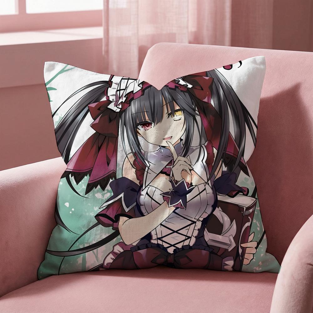 D-DATE A LIVE ANIME Cushion Cover Multi-Scene Pillow Cover for Home & Car - Reversible, Soft & Durable for Daily Use