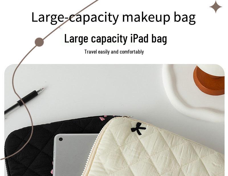 Korean Cute Diamond Embroidery Bow Tablet & Notebook Storage Bag (11/13/15 Inch)