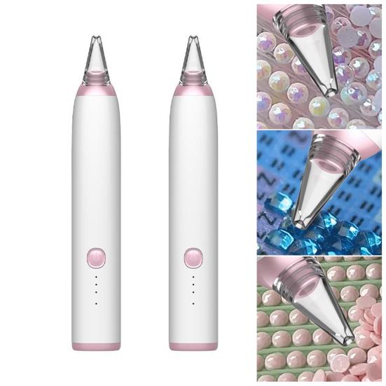 Electric Rhinestone Painting Pen Cordless Vacuum Rhinestone Art Pen Low-Noise Rechargeable Diamond Art Accessories with 3 Speed for Crafts Lovers