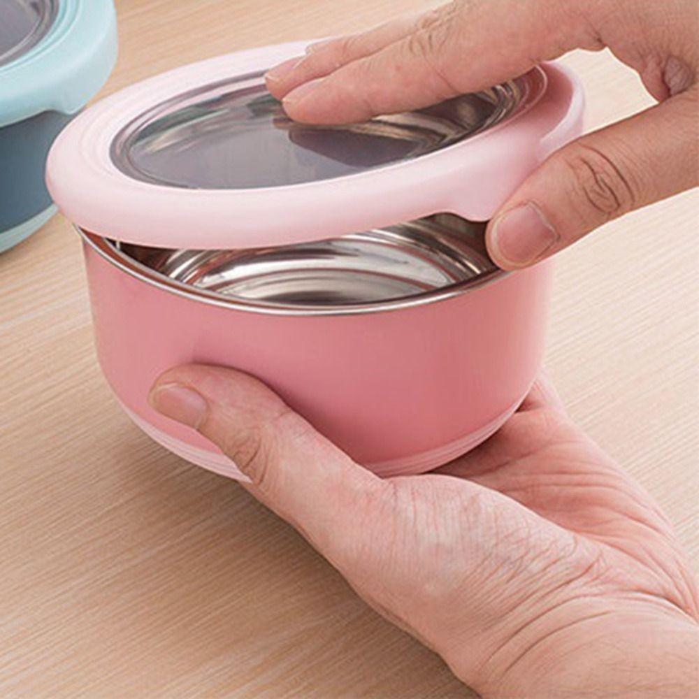 Japanse Roestvrijstalen Vershouddoos Rond met Deksel Lunchbox Valbestendig Anti-verbranding Crisper Koelkast