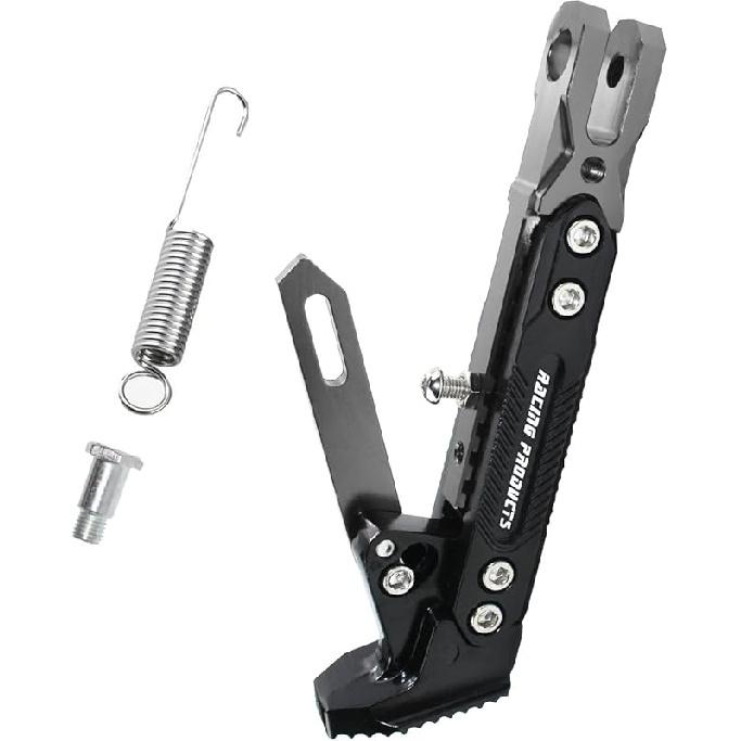 Motorcycle Universal Kickstand Adjustable Modified CNC Aluminum Alloy Adjustable Tripod Holder Kickstand Foot Side Support Stand Motor Scooter