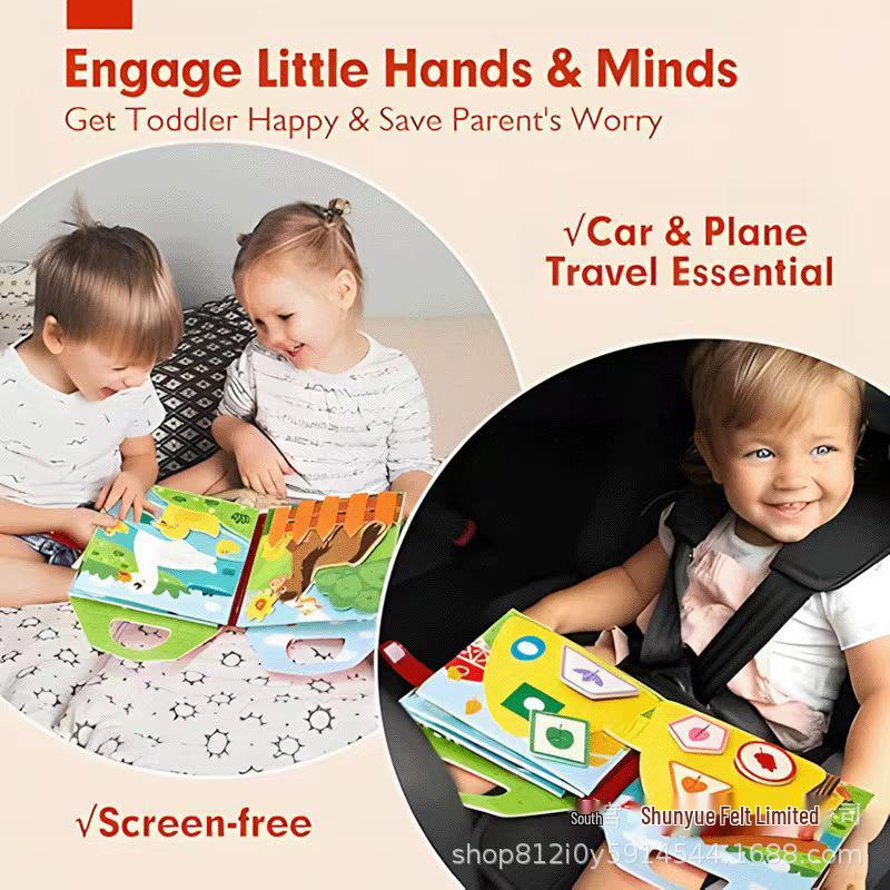 Animal Farm Felt Puzzle Book for Children's Early Education and Storytelling