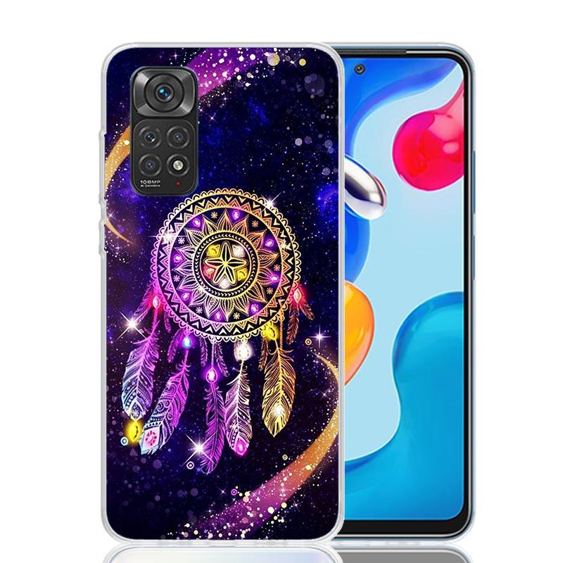 Retro Feather Dreamcatcher Phone Case For Xiaomi Redmi Note 15 14 13 12S 12 Pro Plus 11S 11E 11 11T 10S 10 Art Soft Pattern Cove