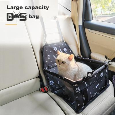 Bolsa para asiento de coche para perros, plegable, impermeable, con malla hueca y ventilada, correa ajustable, cesta de transporte estable para perros y gatos, bolsa de viaje para mascotas en el coche