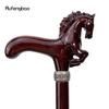 Bastón de Moda de Madera de Caballo Marrón Bastón Decorativo Cospaly Halloween Madera Maza Muleta Varita Báculo 96cm