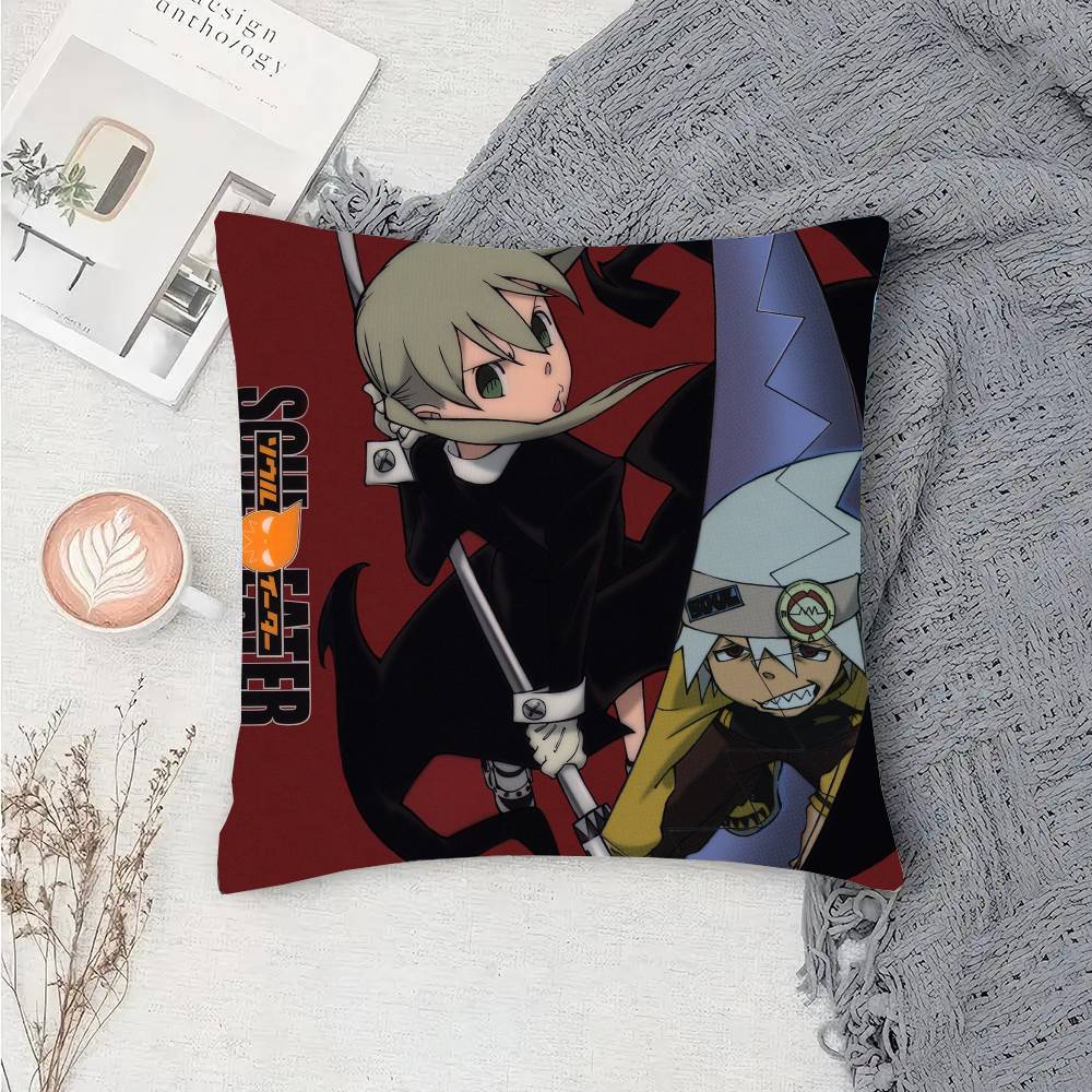 S-Soul E-Eater Animation Pillow Case Fashion Square Pillowcase Bedroom Sofa Room Ins Decoration Leisure
