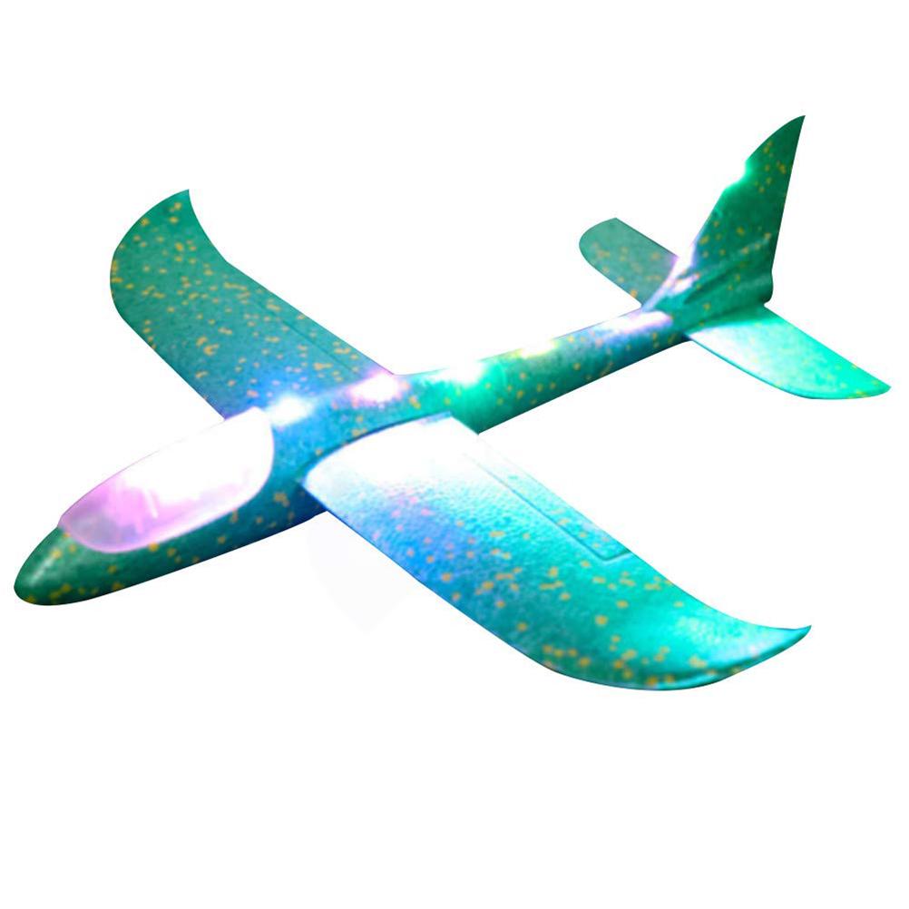 LED Light Up Glider Airplane Model Toy Manual Throwing Foam Glider Plane with Dual Flight Modes