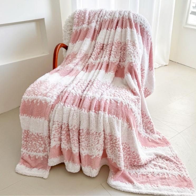 1pcs Soft Cozy Throw Blanket Warm Flannel for Sofa Office Shawl Bedroom Camping Travel with Dual Color Jacquard Cover Blankets Air Conditioning Quilt