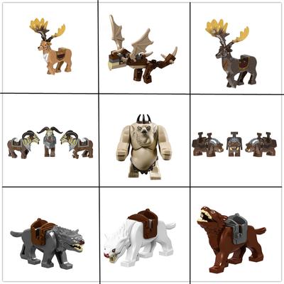 Magic Middle Serie Klassische Tiere Bausteine Kreative Kriegs Reittiere Elch Eber Wolf DIY Steine Spielzeug für Kinder Weihnachtsgeschenk