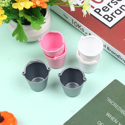 2 Stück 1:12 süße Mini-Eimer, Dekoration, Miniatur-Spielzeug, Küche, Zimmer-Zubehör