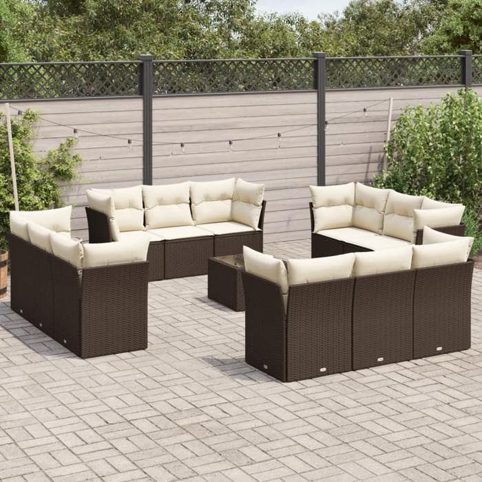 VidaXL Garden Lounge Set with Cushions 9 Pcs, Patio Sofas, Patio Furniture Set, Outdoor Furniture, Black 3273612