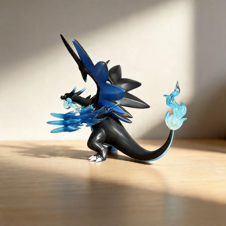 Pokmon Mega Charizard X Figure - Pocket Monster Collectible Model 20cm Anime Assembly Toy Statue