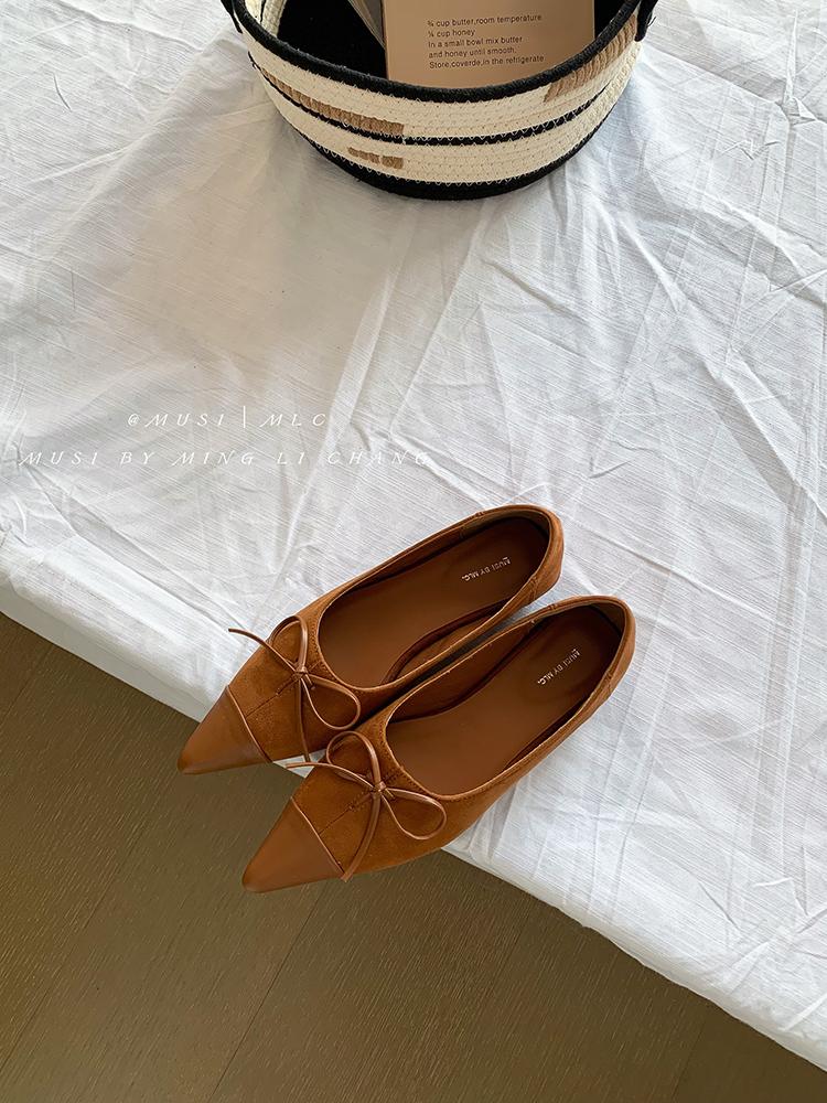Fashion Zapatos Planos De Mujer Mocasines Black Pointed Toe Flats with Bow Shoes for Women Slip On Loafers Ballet Flat Foldable Flats