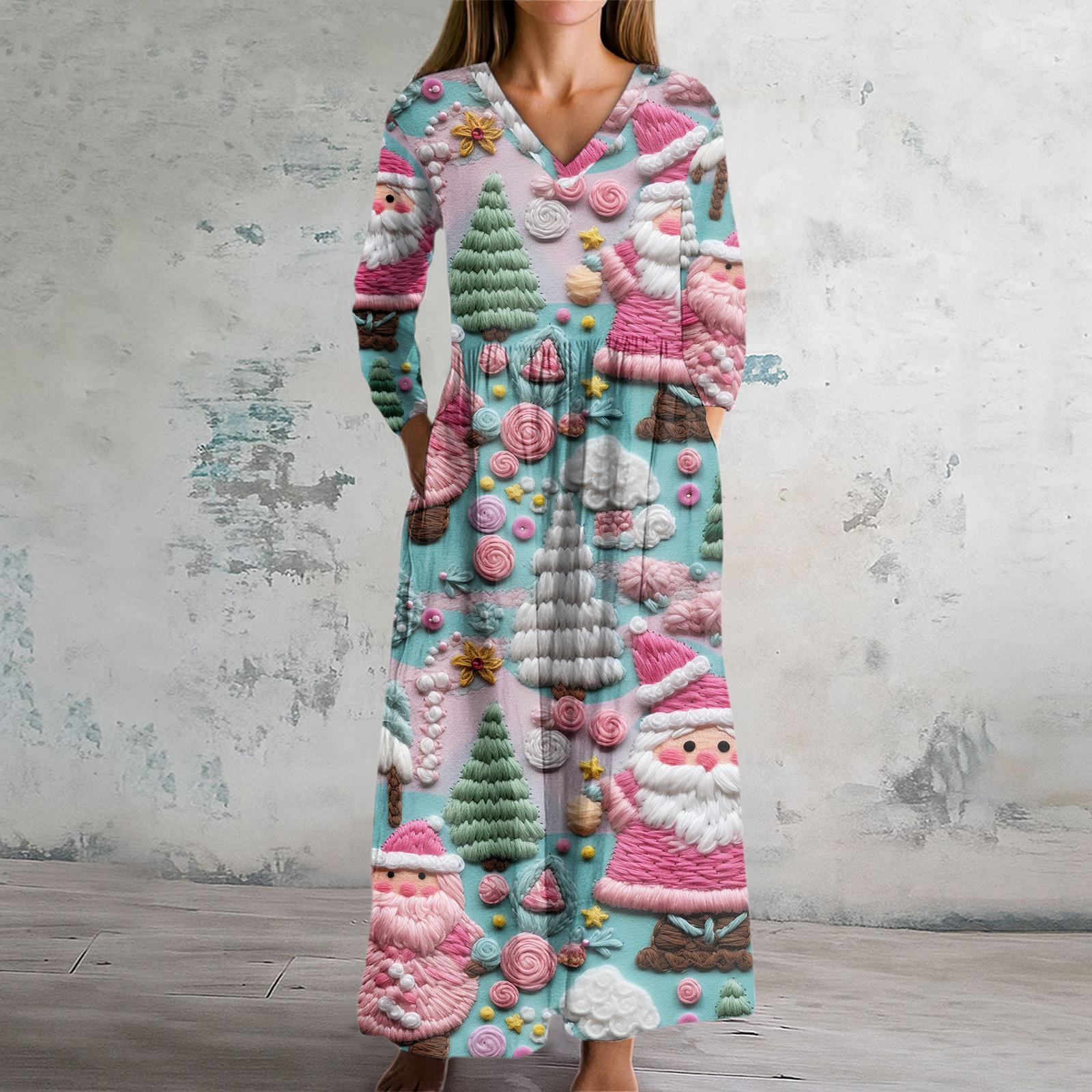 

Женское модное платье Весеннее платье с V-образным вырезом и длинными рукавами XXL зелёный