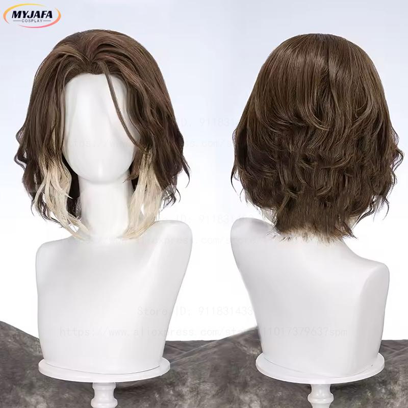 Arcane Viktor Cosplay Wig The Machine Herald Viktor Short Brown White Heat Resistant Synthetic Hair Anime Wigs Long Version