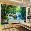 2D Turquoise Pool Waterfall Backdrop Lush Tropical Forest Photography Background Cloth
