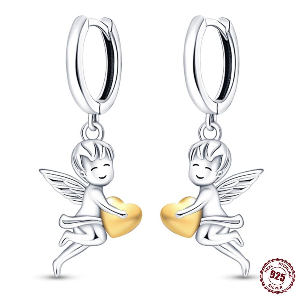 Style S925 Silver Earrings Love Heart Theme Series Women Hoop Earrings Holiday Wedding Fine Girls Jewelry Gifts