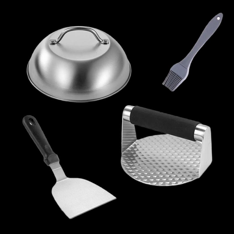 Stainless Steel Meat & Burger Press BBQ Set