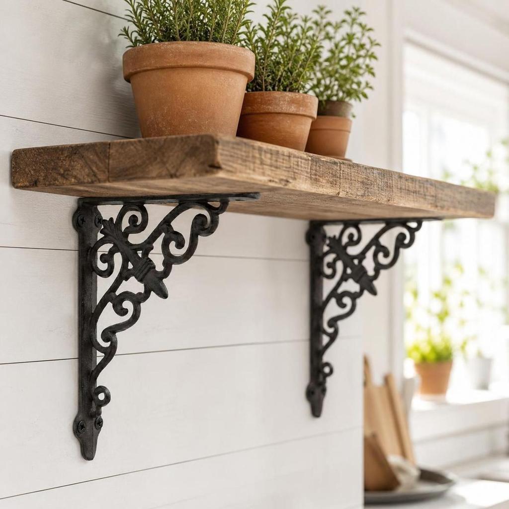 Decorative Wall Shelf Bracket Sturdy Mounted Brackets Long-Lasting