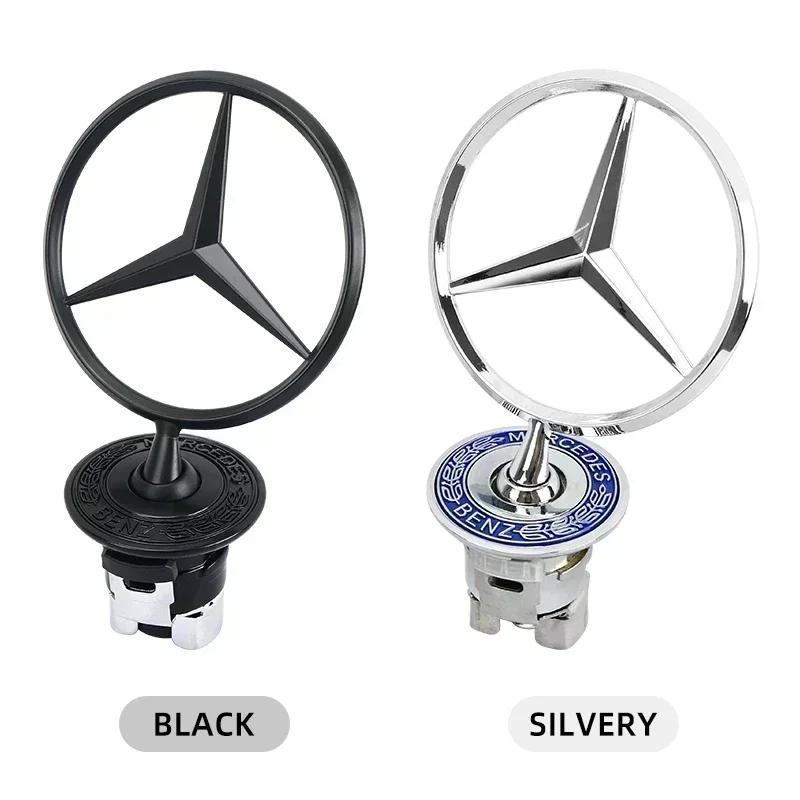 44mm Car Front Bonnet Logo Emblem Zinc Alloy Decorate Badge Auto Accessories For Mercedes Benz W204 W220 C180 C200 E260 E300L UC1