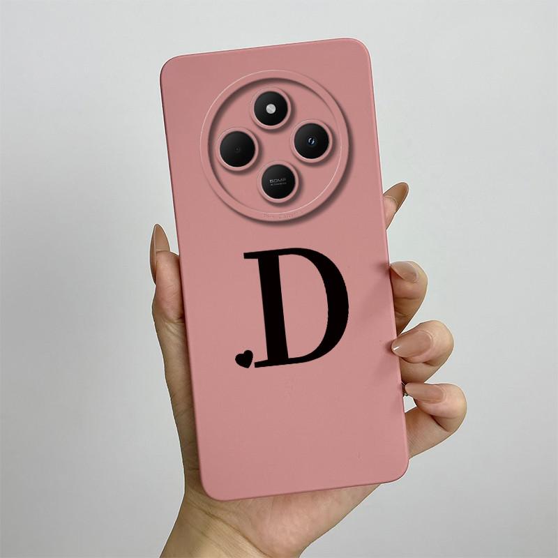 For Redmi 14C 4G 5G Case Cute Initial Letters Shell Soft Silicone Phone Cover Little Mi Poco C75 PocoC75 Shockproof TPU Fundas