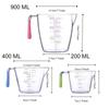 3pcs/set Stackable Plastic Measuring Cups Set Clear Non-slip Handle Baking Measuring Cup V-shaped Flow Guide with Scales