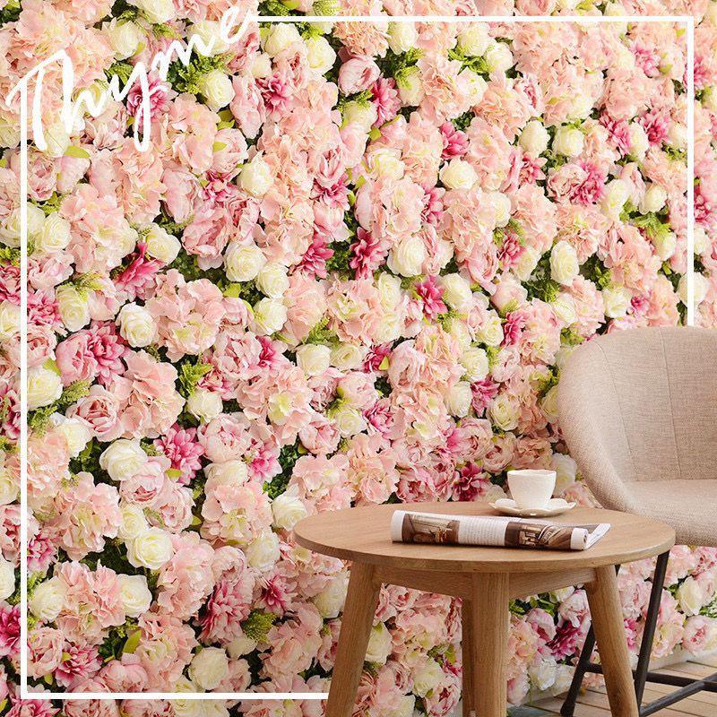 Qixi Festival Rose Flower Wall: Simulated Floral Background for Photography, Indoor Decor, and Wedding Celebrations