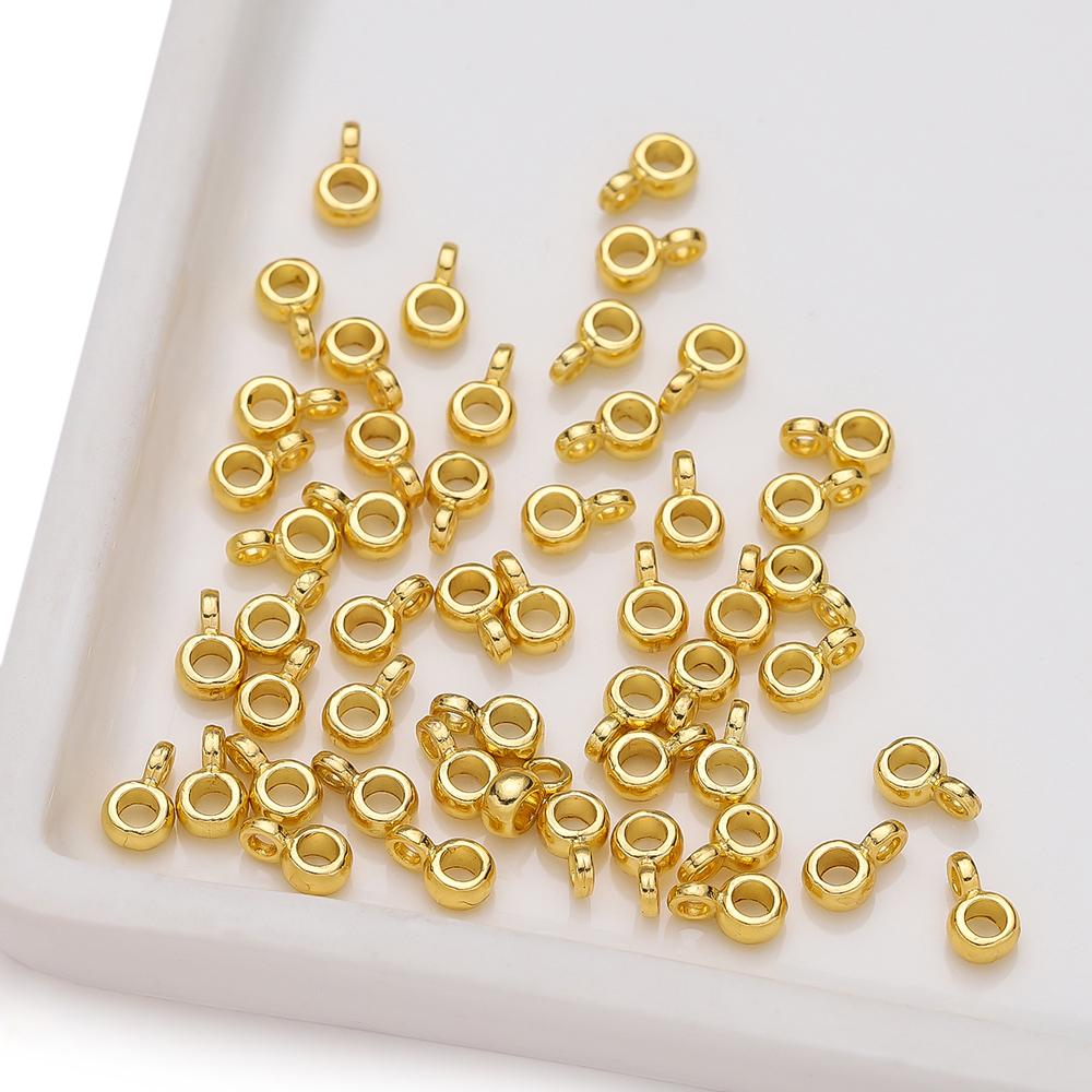 

100pcs/lot Bail Bead Charm Connector for DIY Charm Bracelet Pendant Jewelry Making Findings Accessories Wholesale золотистый
