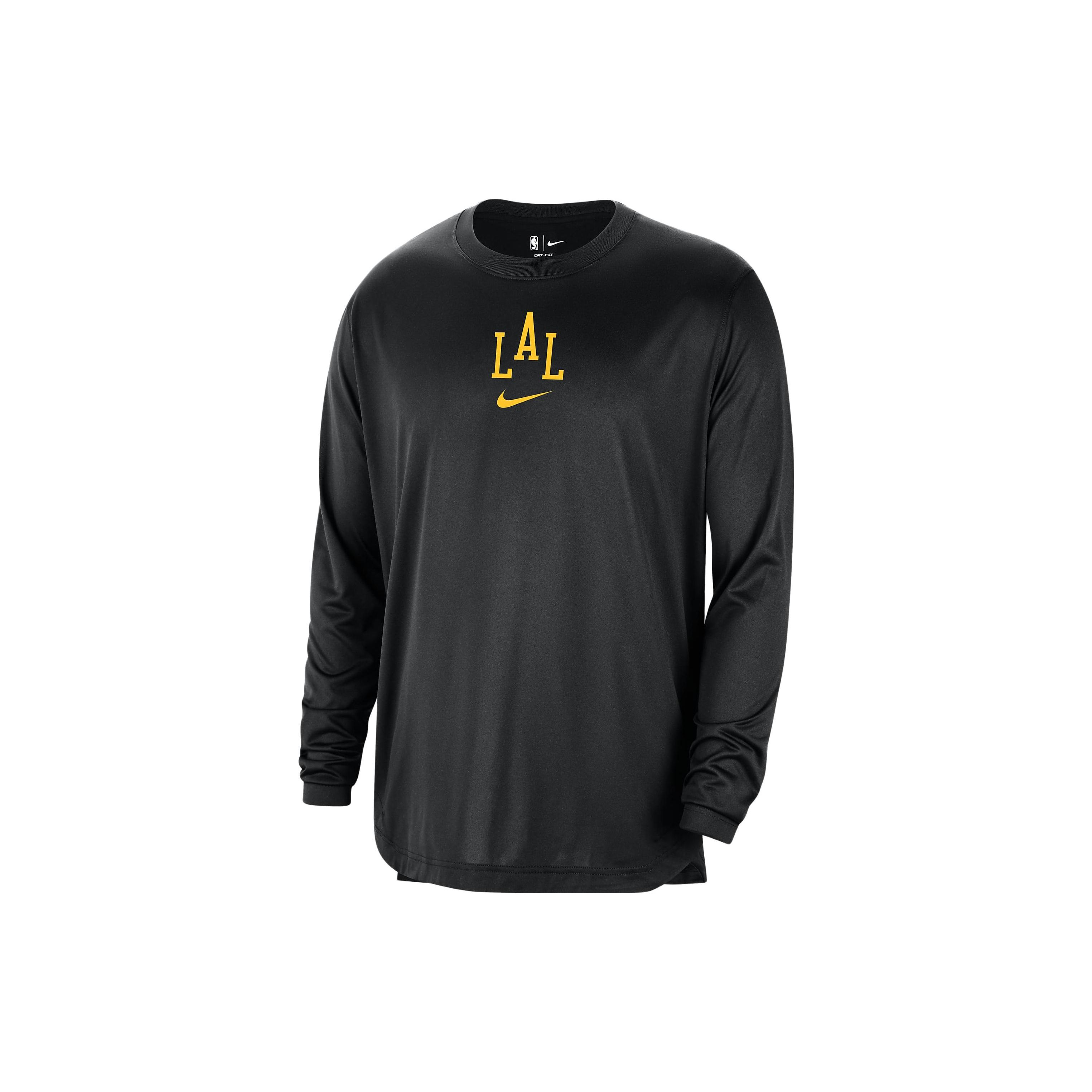 

Nike Los Angeles Lakers Футболка с принтом букв, круглым вырезом, быстросохнущая, с длинным рукавом, мужская футболка, черная DX9610-010 S