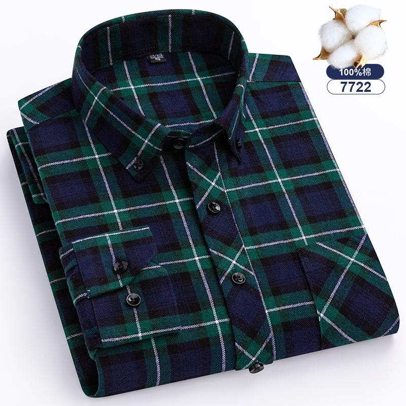 Plus Oversize 8xl Men's Flannel Shirts Men Long Sleeve Casual Comfortable Men's Plaid Shirt 100 Cotton Big Size Single Pocket
