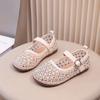 Summer Quick-Dry Mesh Kids Sandals for Girls Witn Sparkly Sequins Non-Slip Sole Cuts-outs Toddler Flats Beach Shoes Daily Wear