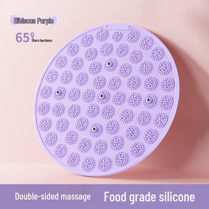 Double-Sided Silicone Acupressure Mat with Magnetic Foot Massage Therapy for Home Use