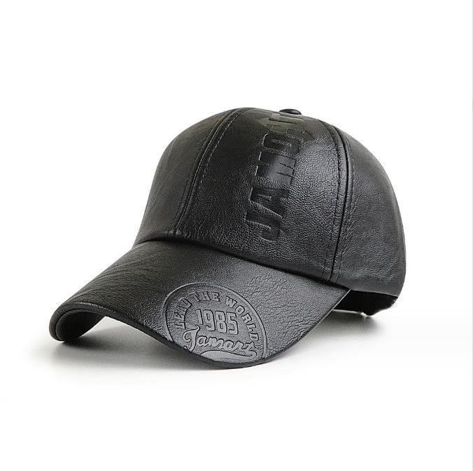 Cappelli autunnali e invernali Nuovi berretti da baseball da esterno europei e americani da uomo autunno e inverno stampa cappellino semplice PU