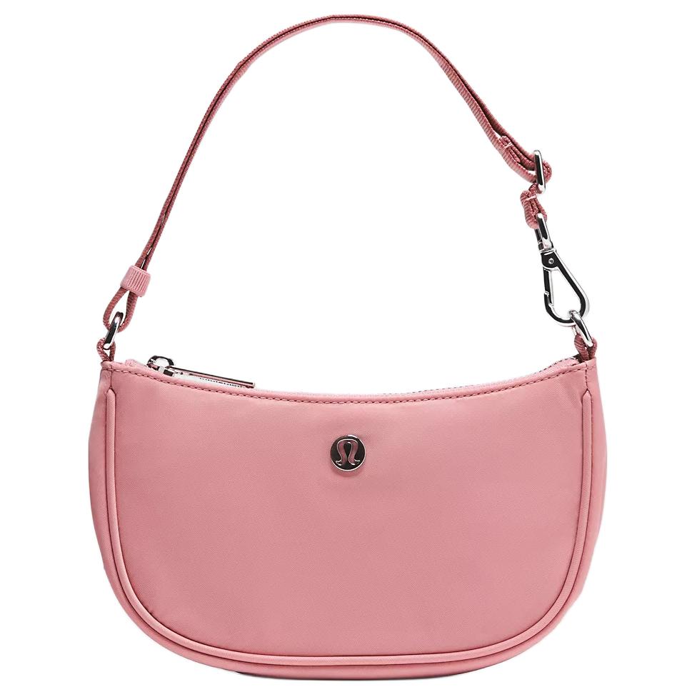 Lululemon City Essentials 1L Adjustable Shoulder Strap Zipper Closure Nylon Mini Shoulder Bag Women bags Pink LW9FRIS-046976 Pink