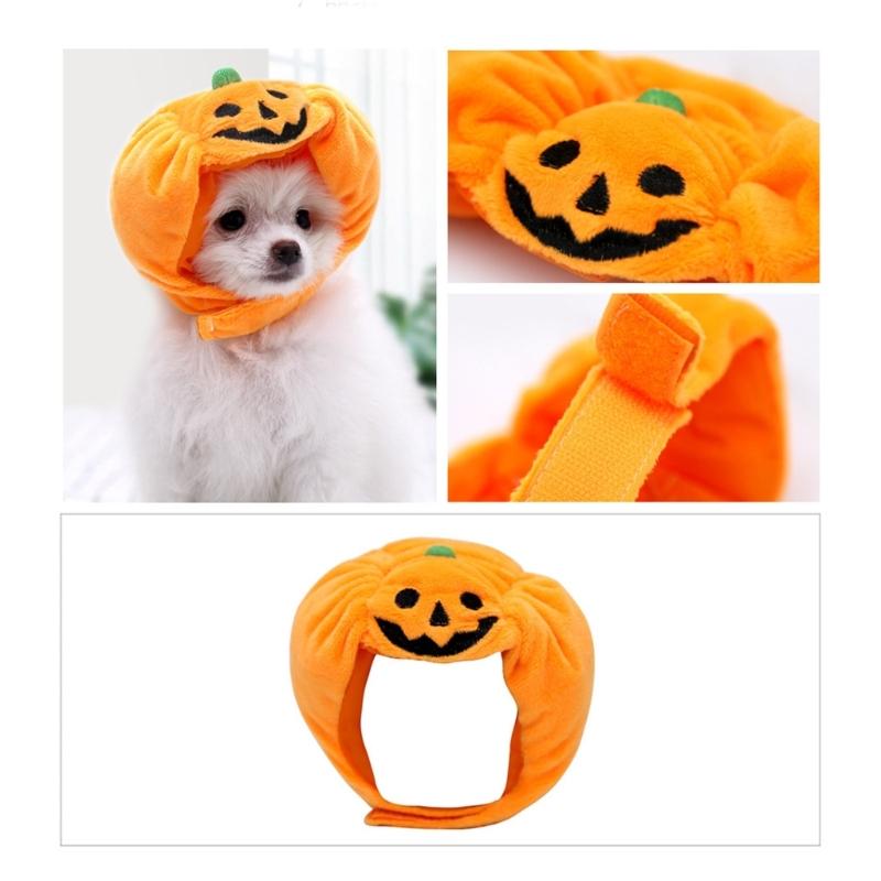 Cats Halloween Decorative Hat Soft Comfortable Pet Hat Soft Pet Pumpkins Hat for Photo And Parties