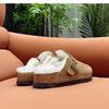 Fashion Women's Slippers 2024 Autumn Winter Leather Round Toe Slippers Couple Slippers Outdoor Casual Keep Warm Women Suede Slides Mujer