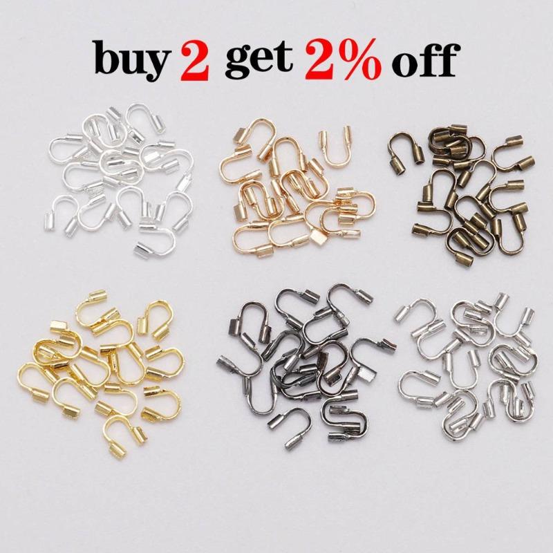 100pcs 4.5x4mm Wire Protectors Wire Guard Guardian Protectors Loops U Shape Accessories Clasps Connector for Jewelry Making