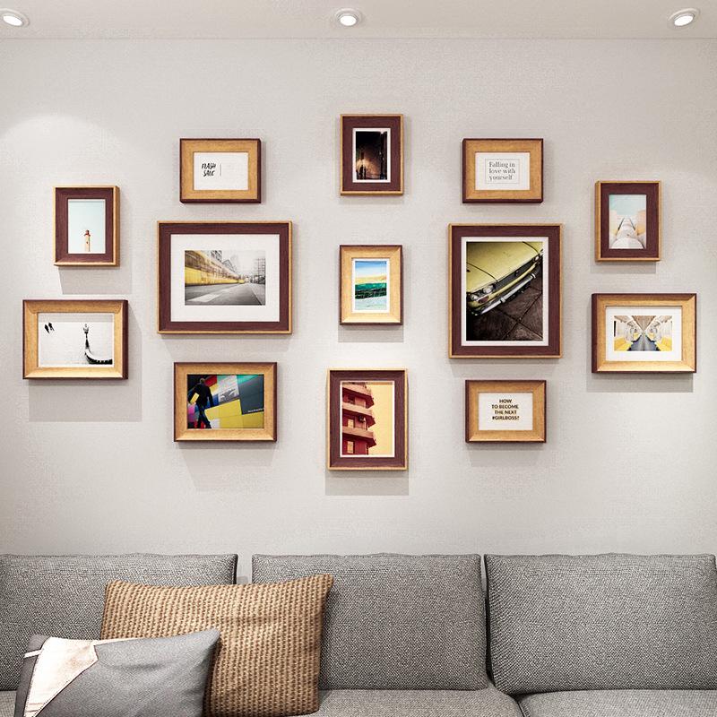 Punch-Free Minimalist Photo Frame Set for Living Room Wall Decoration