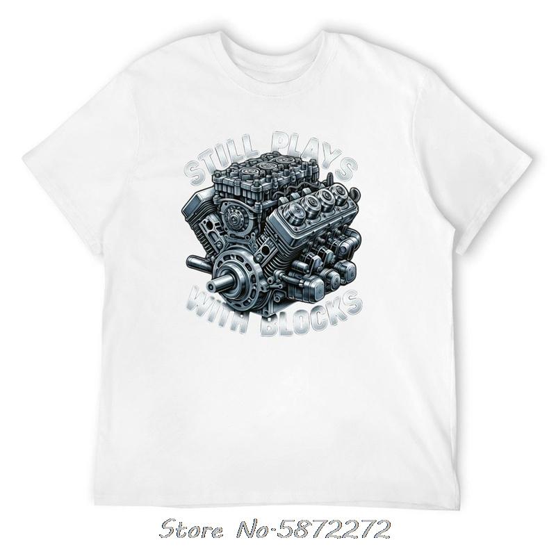 Mechanic Heart Still Plays With Blocks Unisex Cotton Tshirt Oversized T Shirt Fitness Tshirt Graphic Tees Mens Clothing S