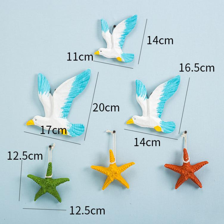 Modern Wall Hanging Seagulls Peace Dove Resin Wall Birds Mural Accessories Club Decor Home Livingroom Wall Sticker Artwork