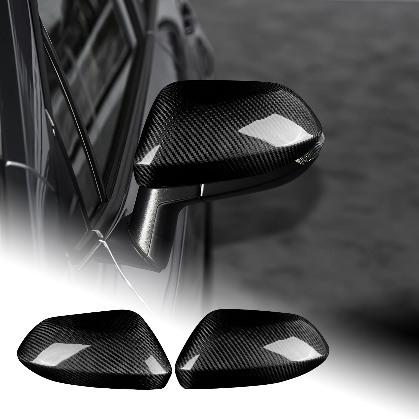 

AIRSPEED Внешние аксессуары из углеродного волокна на заказ для автомобиля Toyota Декоративная стильная накладка на зеркало заднего вида для крутого Включает ленту для