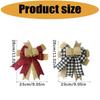 Layered Christmas Bowknot Set, 2-Pack Polyester Patterned Decorations with Concealed Back Tie for Wreaths, Gifts, and Mantels