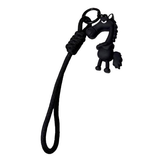 Cooler Pferde-Anhänger Schlüsselanhänger Niedlicher Pferde-Schlüsselanhänger mit Lanyard Cartoon-Anhänger für Handtaschen Tier-Schlüsselanhänger Glücksbringer